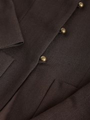 Bruin - Kraagloze getailleerde blazer - Afbeelding 8 van 8