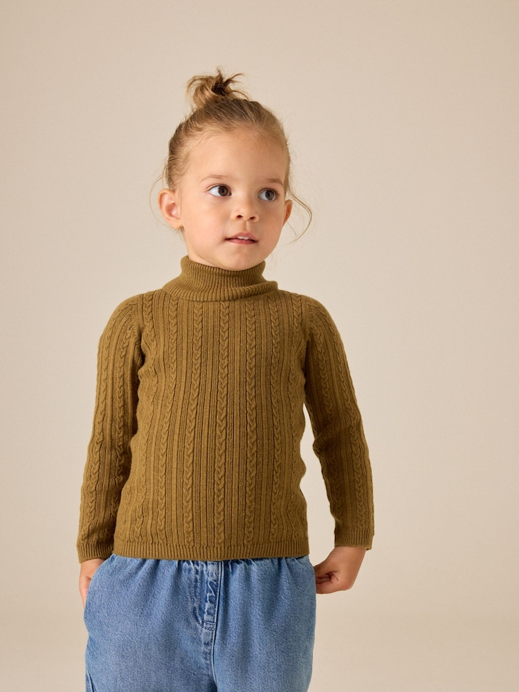 Olive Green Roll Neck Jumper (3mths-10yrs) - Image 1 of 9 Olive Green Roll Neck Jumper (3mths-10yrs) - Image 1 of 9