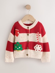 Holly Jolly Embroidered Christmas Cardigan (3mths-7yrs) - Image 4 of 7