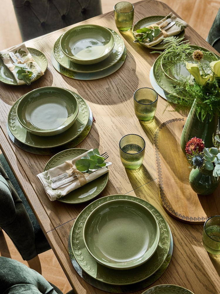 Laura Ashley Set of 4 Green Embossed Pasta Bowls - Image 2 of 6 Laura Ashley Set of 4 Green Embossed Pasta Bowls - Image 2 of 6