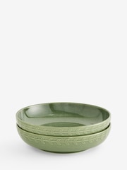 Laura Ashley Set of 4 Green Embossed Pasta Bowls - Image 6 of 6