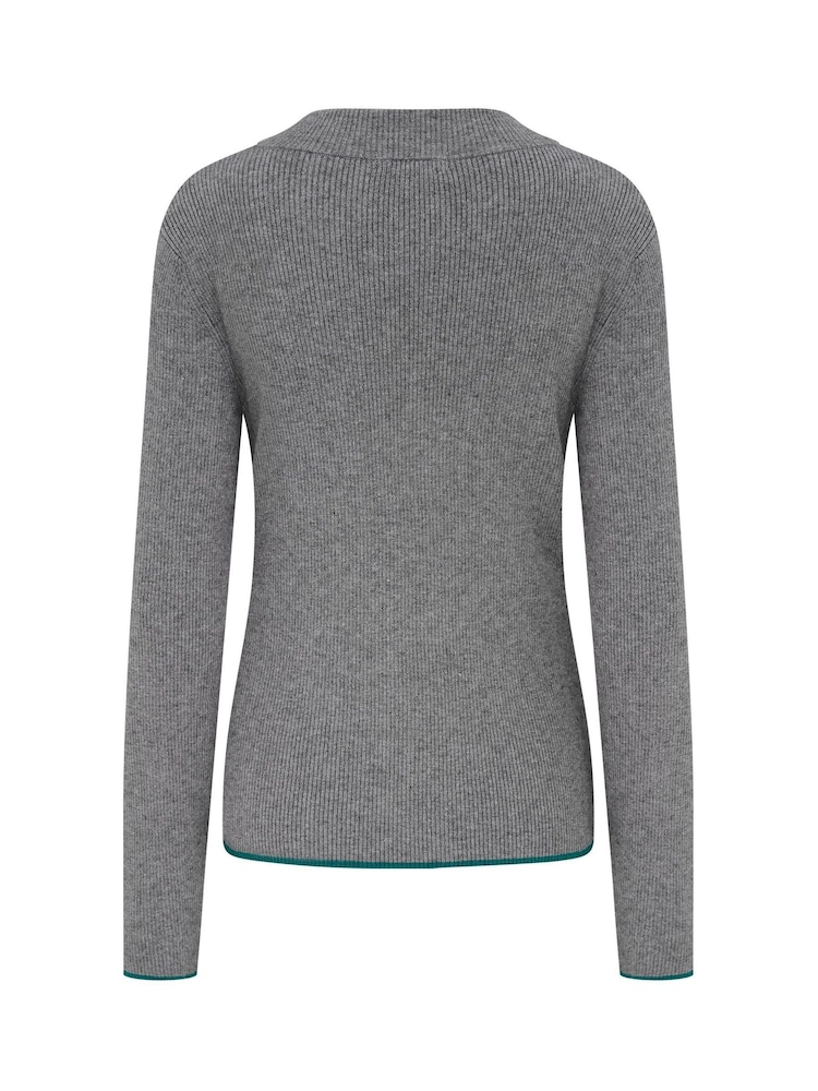 رمادي - Pour Moi The Go To Comfy Zip Front Jumper - Image 4 of 4