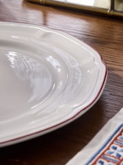 Laura Ashley Set of 4 Red/White Dinner Plate - Image 4 of 5