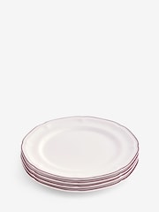 Laura Ashley Set of 4 Red/White Dinner Plate - Image 5 of 5