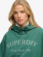 SUPERDRY Green Luxe Casual Relaxed Hoodie - Image 5 of 7