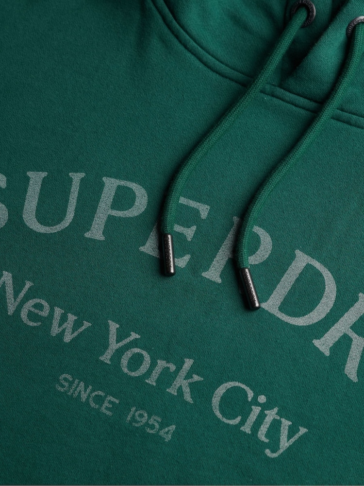SUPERDRY Green Luxe Casual Relaxed Hoodie - Image 7 of 7 SUPERDRY Green Luxe Casual Relaxed Hoodie - Image 7 of 7