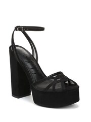 Sam Edelman Sandy Regular Fit Block Heel Black Strappy Shoes - Image 3 of 7