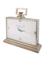 Libra Interiors Brass Latham Rectangular Small Clock - Image 3 of 7