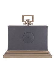 Libra Interiors Brass Latham Rectangular Small Clock - Image 7 of 7