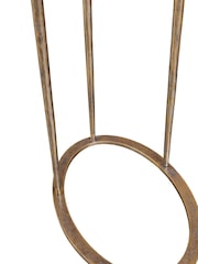 Libra Interiors White Iota Oval Banswara Marble Aged Accent Table - Image 4 of 5