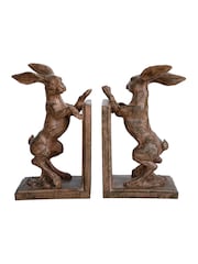 Libra Interiors Hurrell Rustic Standing Hare Bookends - 圖片 6，共 6