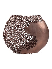 Libra Interiors Bronze Apo Coral Raw Bronze Ellipse Vase - Image 2 of 5