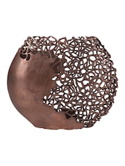 Libra Interiors Apo Coral Raw Bronze Ellipse Vase - تصویر 3 از 5