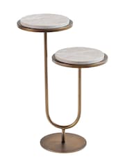 Libra Interiors Grey Marco Emperador Accent Table - Image 1 of 4