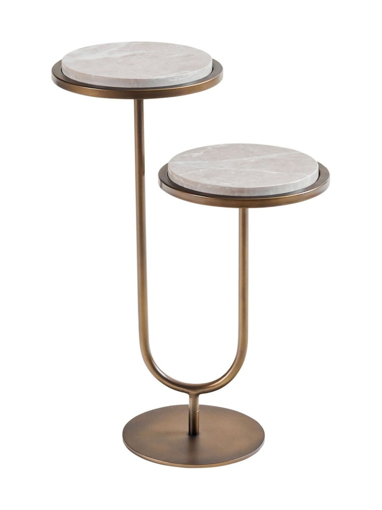 Libra Interiors Grey Marco Emperador Accent Table - Image 1 of 4 Libra Interiors Grey Marco Emperador Accent Table - Image 1 of 4