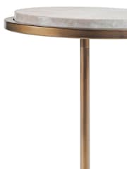 Libra Interiors Grey Marco Emperador Accent Table - Image 3 of 4