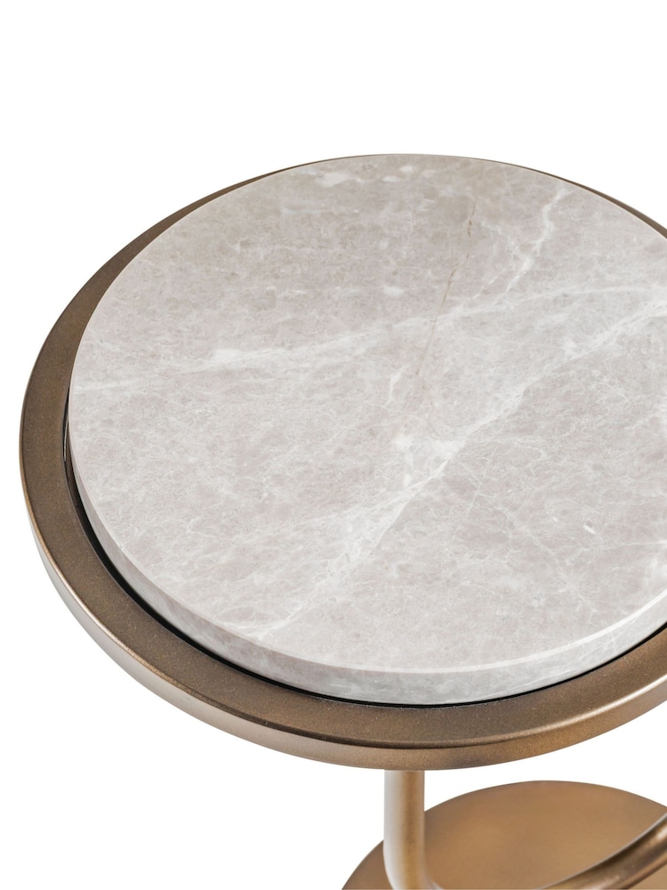 Libra Interiors Grey Marco Emperador Accent Table - Image 4 of 4 Libra Interiors Grey Marco Emperador Accent Table - Image 4 of 4