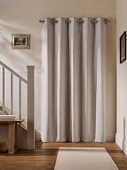 Natural Soft Weave Super Thermal Eyelet Door Curtain - Image 2 of 4