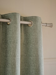 Sage Green Heavyweight Chenille Super Thermal Eyelet Door Curtain - Image 3 of 4