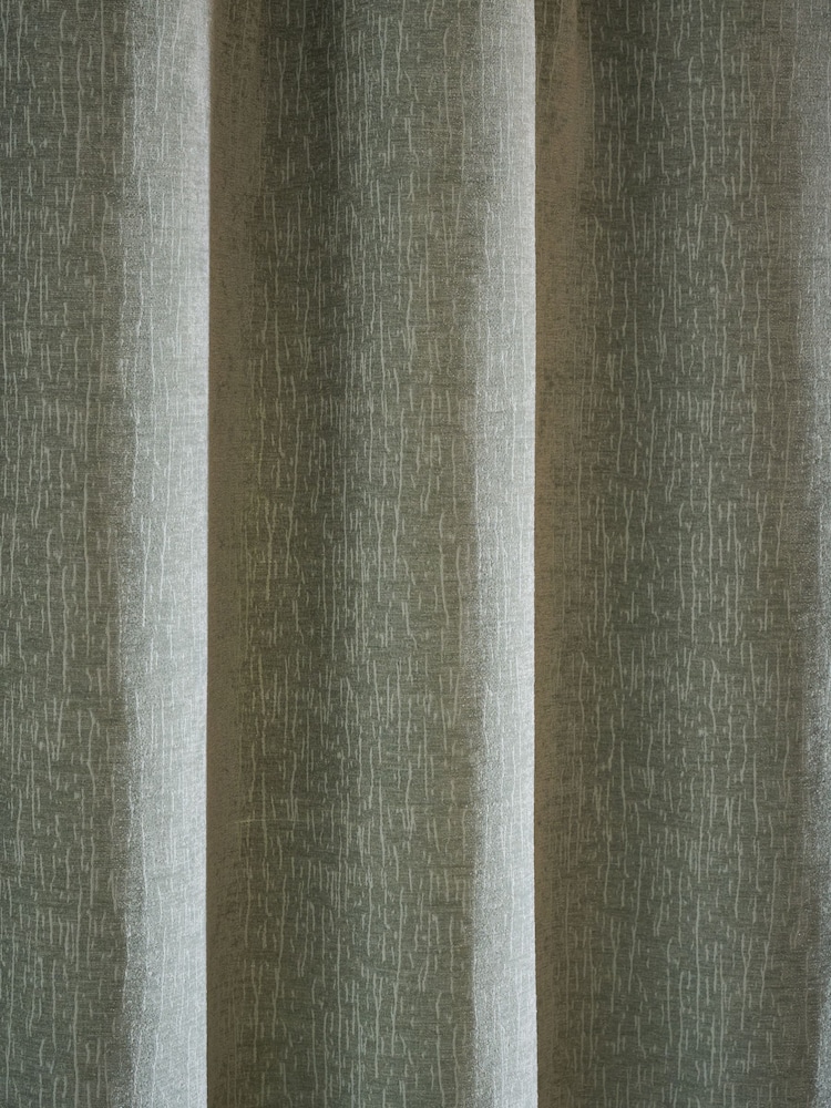 Sage Green Heavyweight Chenille Super Thermal Eyelet Door Curtain - Image 4 of 4 Sage Green Heavyweight Chenille Super Thermal Eyelet Door Curtain - Image 4 of 4