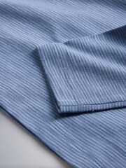 The Set 4 Pack Textured Stripe Long Sleeve Henley T-Shirts Blue/White/Grey Marl - Image 7 of 7