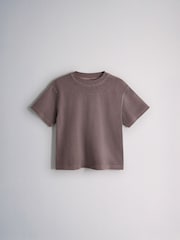The Set 3 Piece Washed Heavyweight Jersey Crew Neck Short Sleeve T-Shirt and Joggers Set Purple - Image 11 of 13