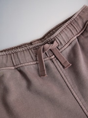 The Set 3 Piece Washed Heavyweight Jersey Crew Neck Short Sleeve T-Shirt and Joggers Set Purple - Image 13 of 13