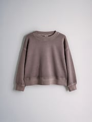 The Set 3 Piece Washed Heavyweight Jersey Crew Neck Short Sleeve T-Shirt and Joggers Set Purple - Image 9 of 13