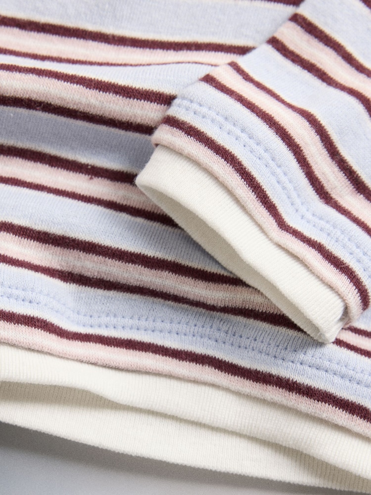 The Set 3 Pack Mock Boat Neck Long Sleeve T-Shirts Berry Red/Light Blue/Grey Marl - Image 12 of 12