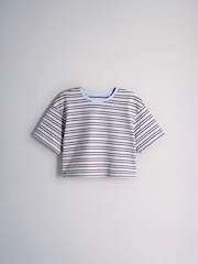 The Set 5 Pack Short Sleeve Oversized T-Shirts Red Stripe/Light Blue/White - Image 6 of 8