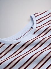The Set 5 Pack Short Sleeve Oversized T-Shirts Red Stripe/Light Blue/White - Image 7 of 8