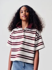 The Set 3 Pack Relaxed Short Sleeve Rugby Shirts Grey /Ecru Stripe/Burgandy - Image 2 of 13