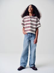 The Set 3 Pack Relaxed Short Sleeve Rugby Shirts Grey /Ecru Stripe/Burgandy - Image 4 of 13