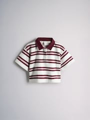 The Set 3 Pack Relaxed Short Sleeve Rugby Shirts Grey /Ecru Stripe/Burgandy - Image 9 of 13