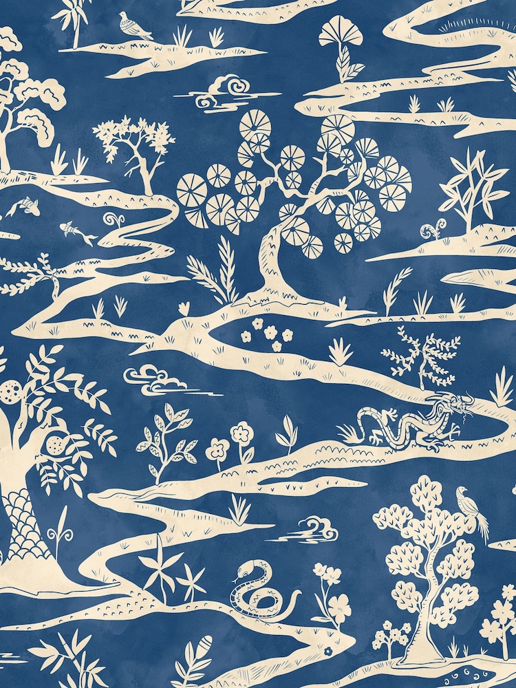 Ohpopsi Cobalt Kaiwa 10M Wallpaper - Image 2 of 2 Ohpopsi Cobalt Kaiwa 10M Wallpaper - Image 2 of 2