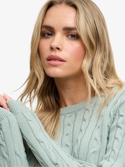 Superdry Mint Green Essentials Cable Jumper - Image 3 of 5