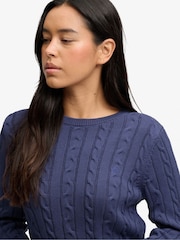 Superdry Blue Essentials Cable Jumper - Image 2 of 7