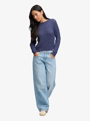 Superdry Blue Essentials Cable Jumper - Image 4 of 7
