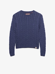 Superdry Blue Essentials Cable Jumper - Image 6 of 7