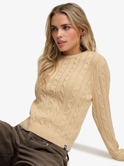 Superdry Yellow Essentials Cable Jumper - Image 4 of 7