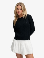 Superdry Navy Blue Essentials Cable Jumper - Image 1 of 7