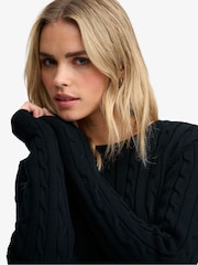 Superdry Navy Blue Essentials Cable Jumper - Image 5 of 7