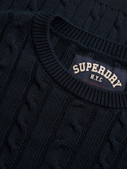 Superdry Navy Blue Essentials Cable Jumper - Image 7 of 7