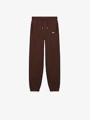 Superdry Brown Signature Emb Cuffed Joggers - Image 1 of 3