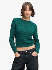 Superdry Green Essentials Cable Jumper - Image 1 of 7
