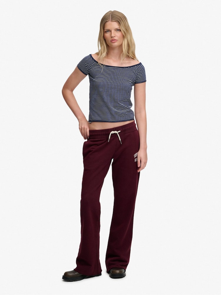 Superdry Red Athletic Embroidered Flare Jogger - Image 1 of 7