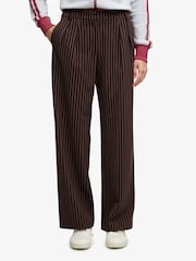 Superdry Brown Mid Rise Pinstripe Trousers - Image 4 of 7