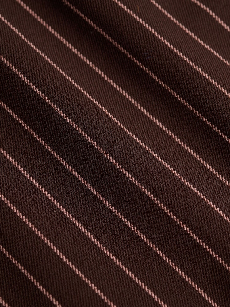 Superdry Brown Mid Rise Pinstripe Trousers - Image 7 of 7