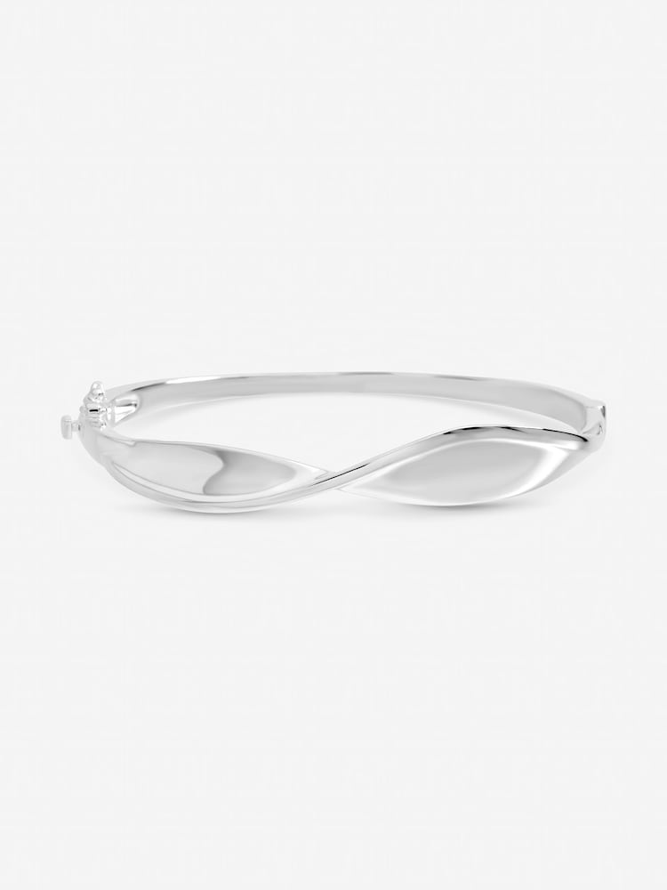 Inicio Silver Tone Polished Wave Bangle - Gift Pouch - Image 1 of 1