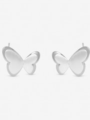 Simply Silver Satin Butterfly Earrings - 圖片 3/3